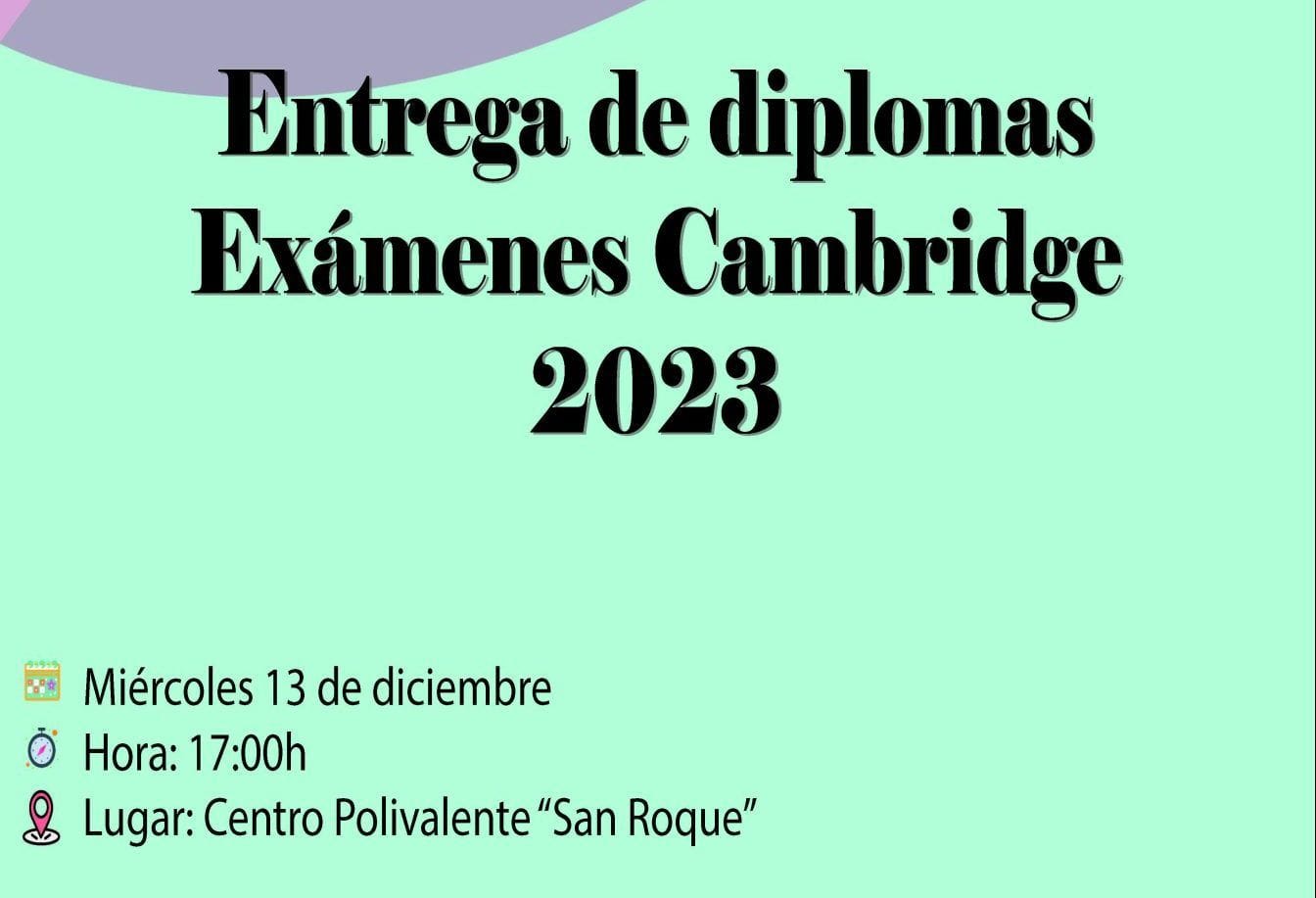Entrega de diplomas exámenes Cambridge 2023