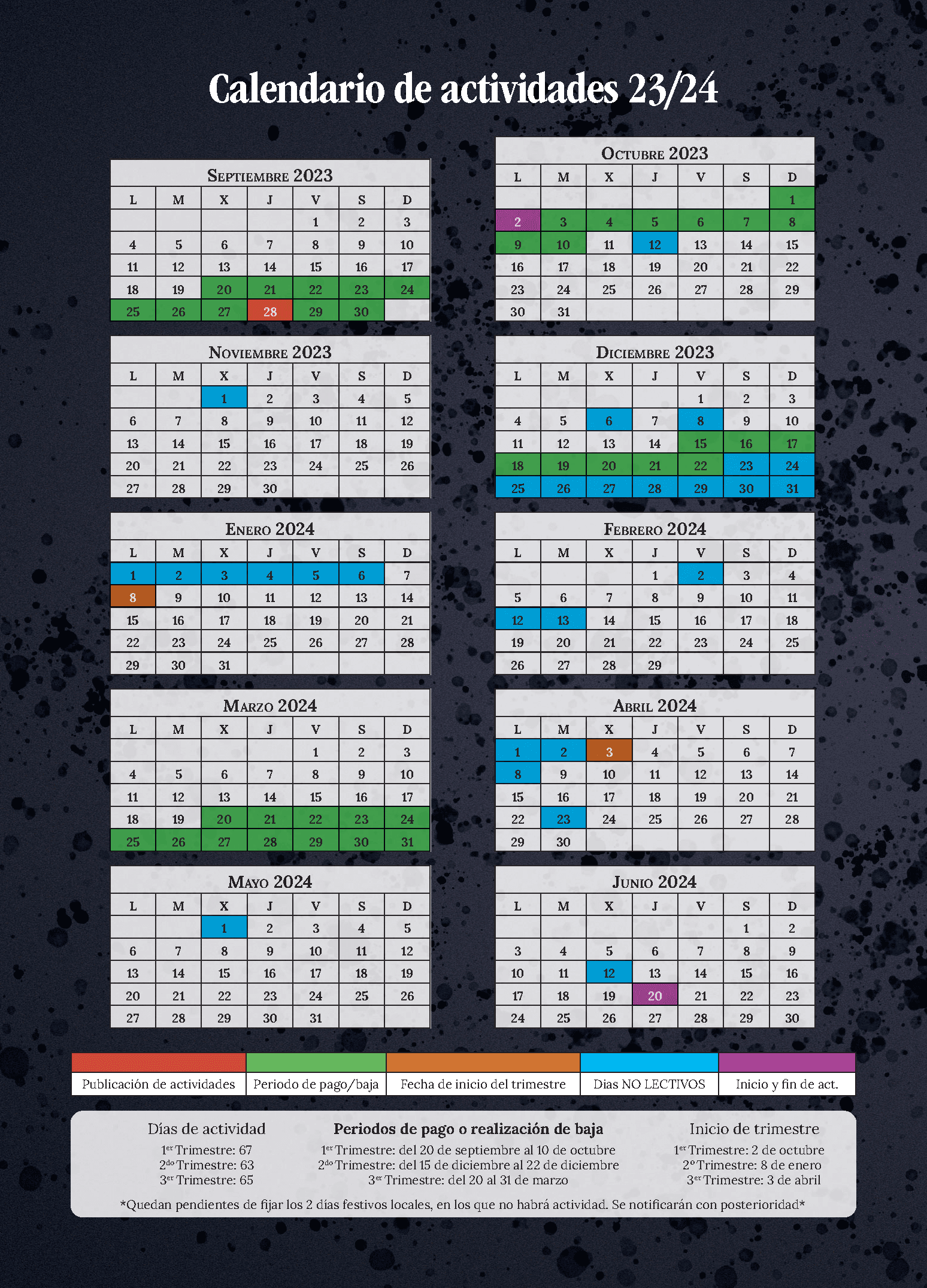 Corrección de calendario de 2024