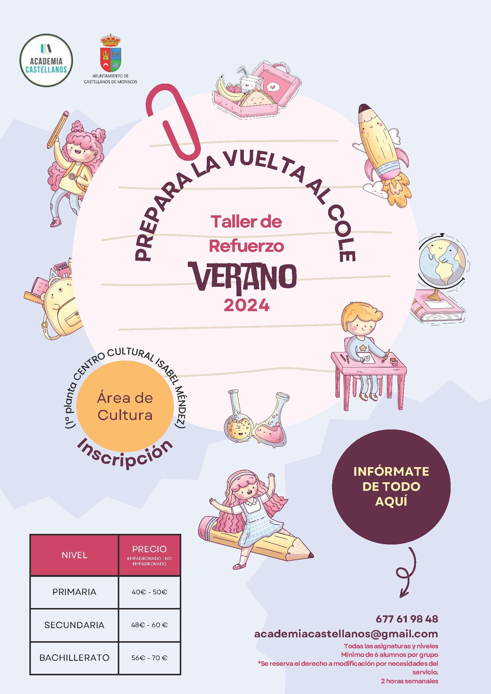 Refuerzo escolar verano 2024