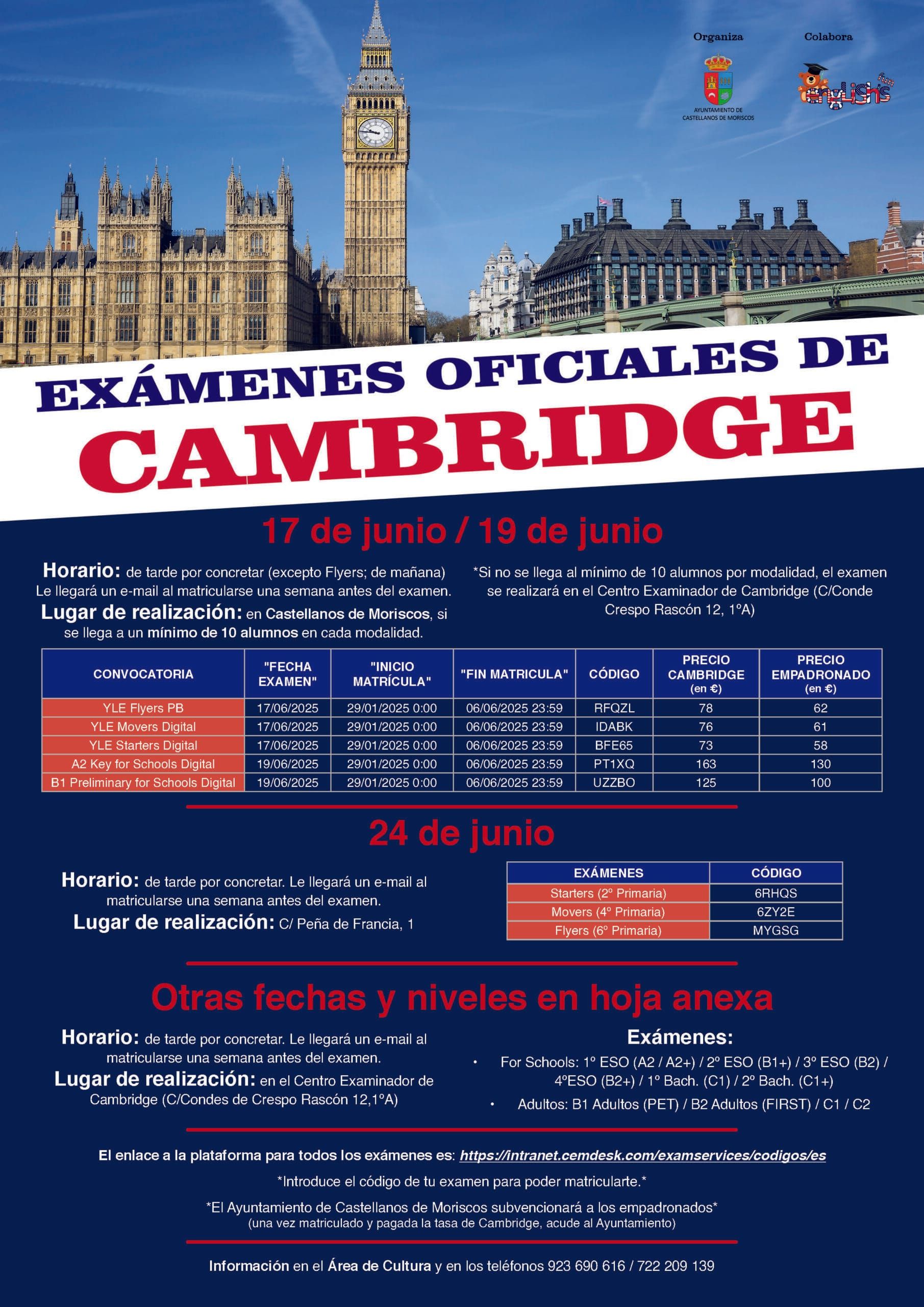 EXAMENES OFICIALES DE CAMBRIDGE