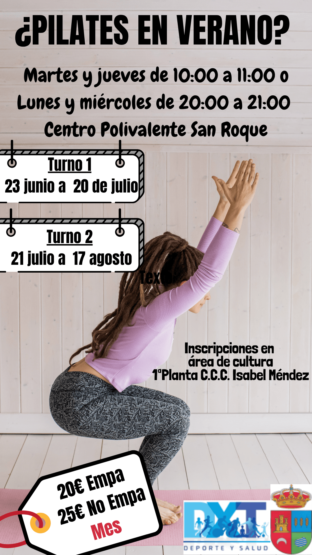 ENTRENAMIENTO FUNCIONAL Y/O PILATES ADULTOS EN VERANO