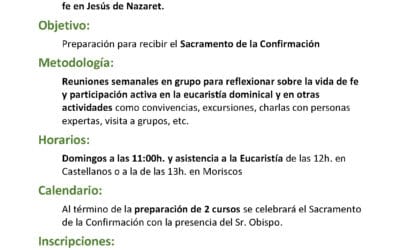PREPARACIÓN AL SACRAMENTO DE LA CONFIRMACIÓN 2025-2026