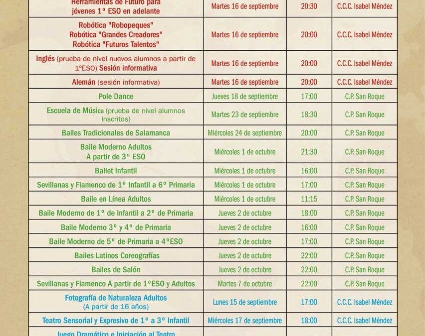 INFORMACIÓN Y DEMOSTRACIÓN GRATUITA DE ACTIVIDADES 25-26