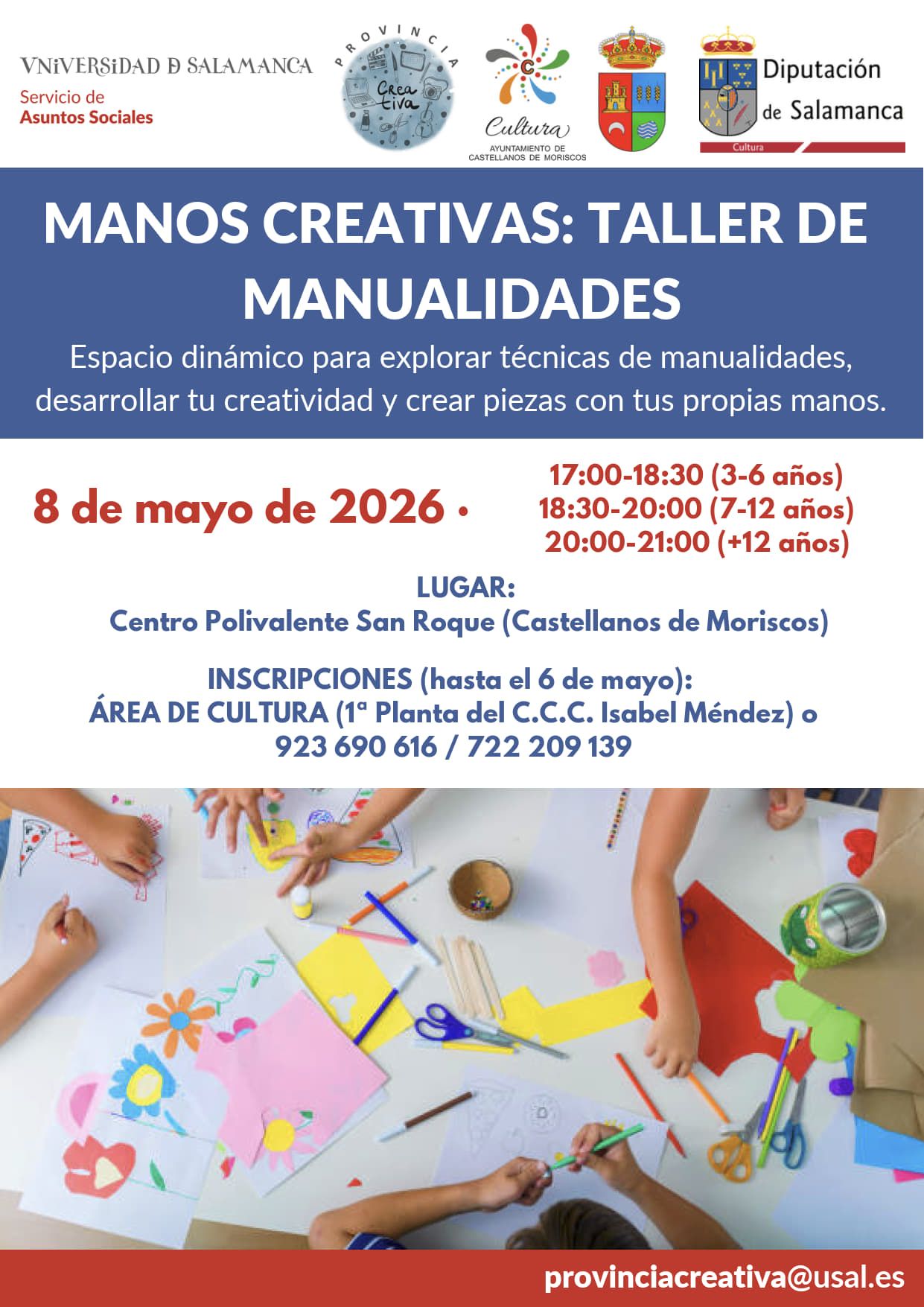 MANOS CREATIVAS: TALLER DE MANUALIDADES (por edades)