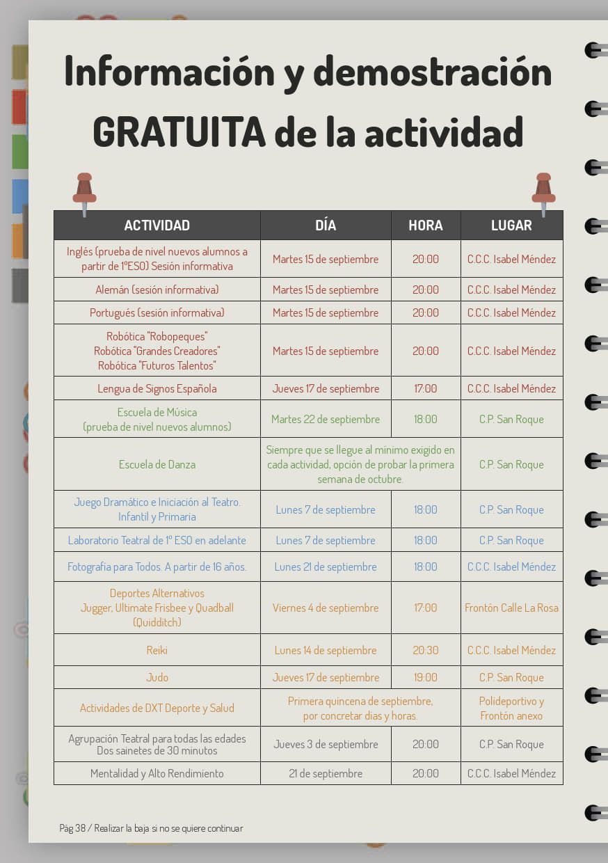 Aviso sobre las jornadas de puertas abiertas