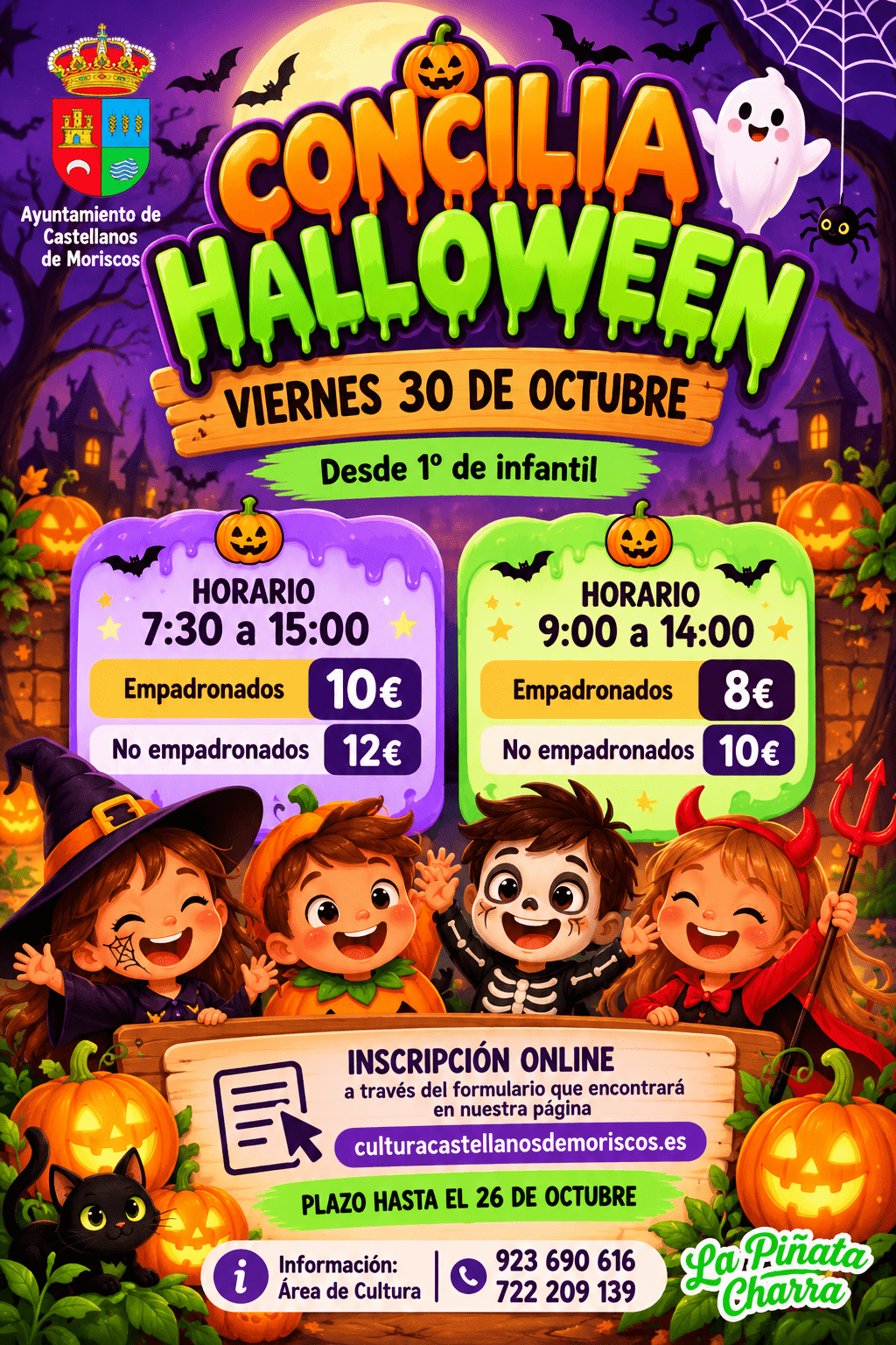 Concilio de Halloween Ayuntamiento (Piñata Charra) a partir de 1º Infantil